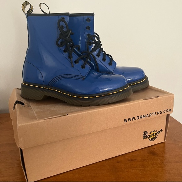 Dr. Martens Shoes - Dr. Martens 1460 Women’s Patent Leather Lace Up Boots in original box